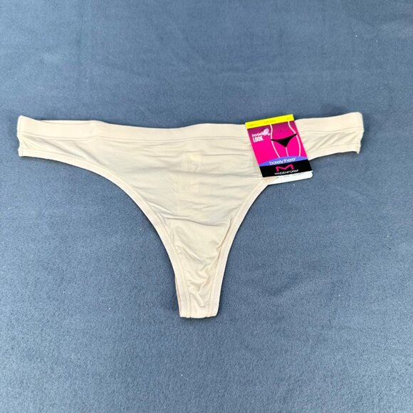 Maidenform Womens Sz Medium 6 Panty Thong Barely There Invisible Look Beige New - Picture 1 of 9